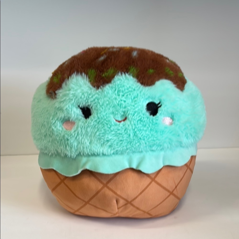 Squishmallows Fuzzmallow Maya the Icecream Sundae Green and Brown Plush